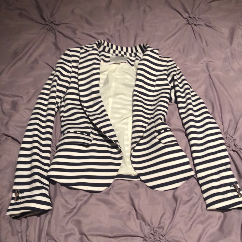 Navy Blue/White Striped Blazer from H$M Size 2